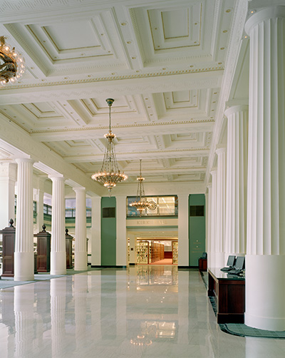 columns along marble floor